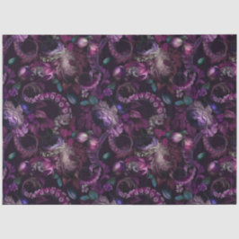 Gothic Dark Pink Tentacle mit Blume Seidenpapier