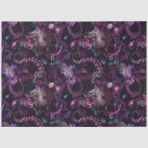 Gothic Dark Pink Tentacle mit Blume Seidenpapier