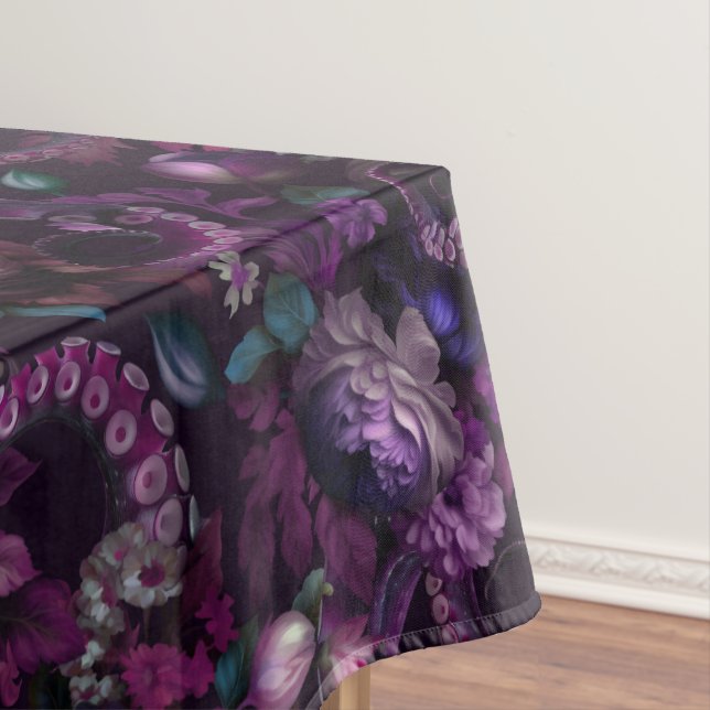 Gothic Dark Pink Tentacle mit Blume Tischdecke (Beispiel)