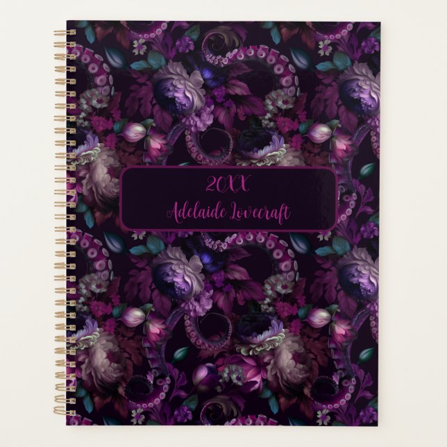 Gothic Dark Pink Tentacle mit Personalisierter Blu Planer (Vorderseite)