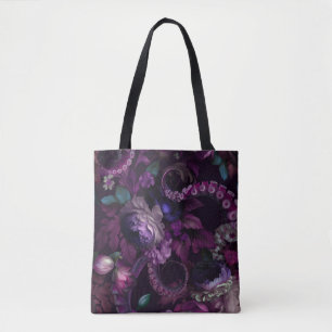 Gothic Dark Pink Tentakel Mit Blumen