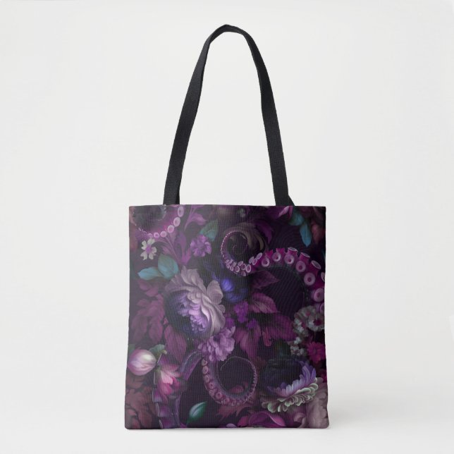 Gothic Dark Pink Tentakel Mit Blumen  (Vorderseite)