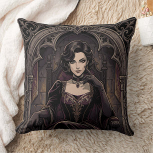 Gothic Dark Queen Vampir Königliche Fantasy Portra Kissen