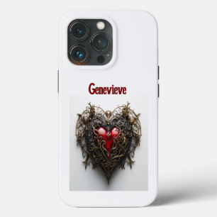 Gothic Dark Red Herz Vintage Filigran Case-Mate iPhone Hülle
