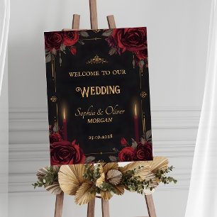 Gothic Dark Romance Elegante Hochzeits-Willkommens Poster