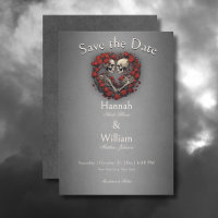 Gothic Dark Skeletts & Rose Heart Wedding