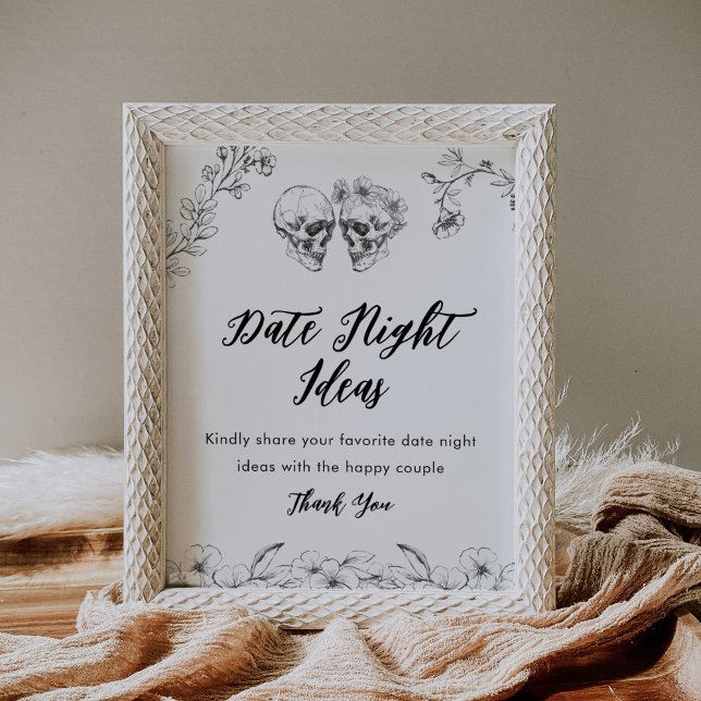 Gothic Date Night Ideas signieren Brautparty Poster (Von Creator hochgeladen)