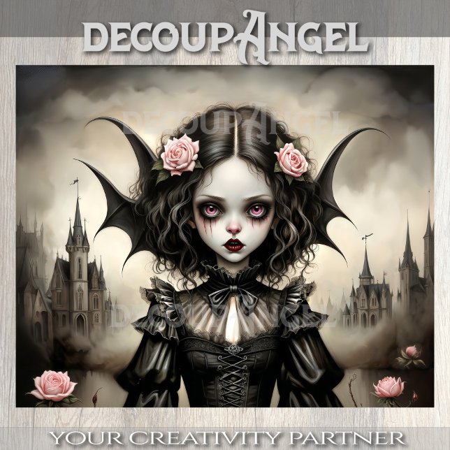 Gothic Daughter of Dracula Decoupage Seidenpapier (Von Creator hochgeladen)