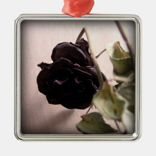 Gothic Dead Rose Silbernes Ornament