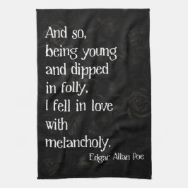 Gothic Dead Rose und Poe Quote Geschirrtuch