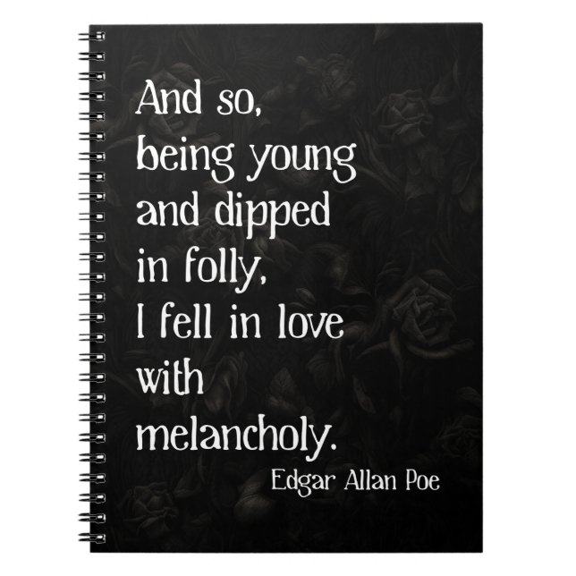 Gothic Dead Rose und Poe Quote Notizblock (Vorderseite)