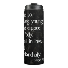 Gothic Dead Rose und Poe Quote Thermosbecher
