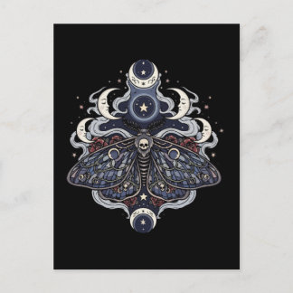 Gothic Death Moth and Moon Phases Postkarte
