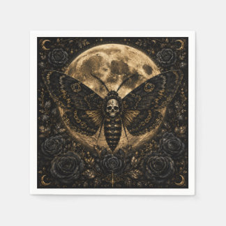Gothic Death Moth Hochzeitspapier Servietten