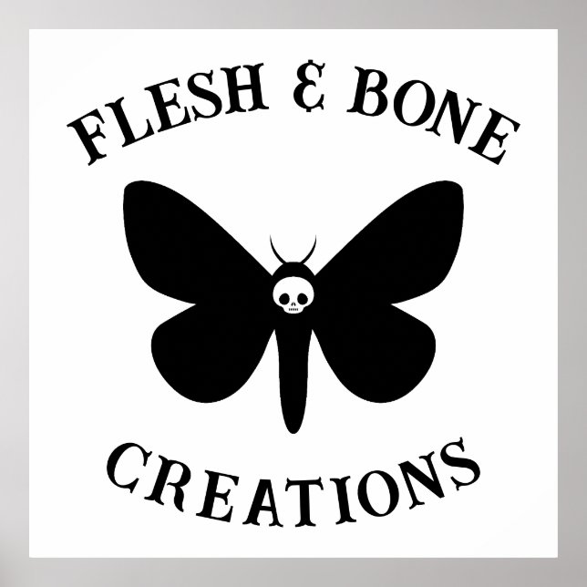 Gothic Death Moth Logo Generator Small Business Poster (Vorne)