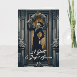Gothic Deco | Dark Academia Kranz Feiertagskarte
