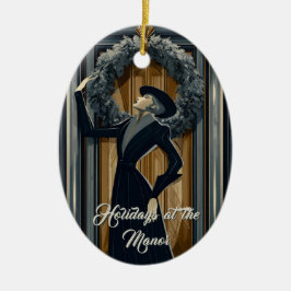 Gothic Deco | Dark Academia Kranz Keramik Ornament