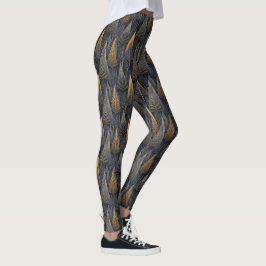 Gothic Deco | Goldene geometrische Bäume Leggings