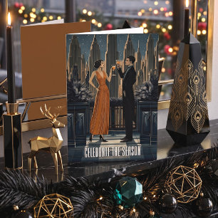 Gothic Deco Skyline Toast Modern Feiertagskarte