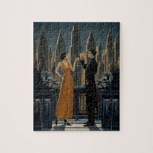 Gothic Deco | Skyline Toast Urlaub Puzzle (Vertikal)