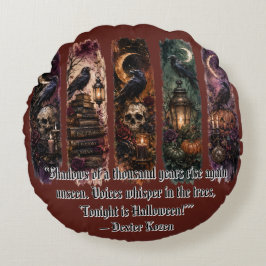Gothic-Dekor, Gruseliges Halloween Rundes Kissen