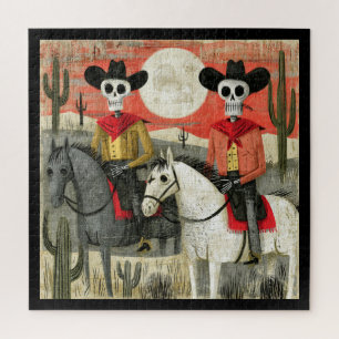 Gothic Desert Mondo Skelett Cowboys Puzzle