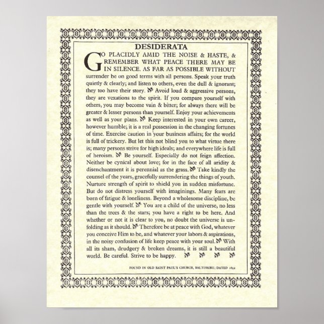 Gothic DESIDERATA Poster (Vorne)