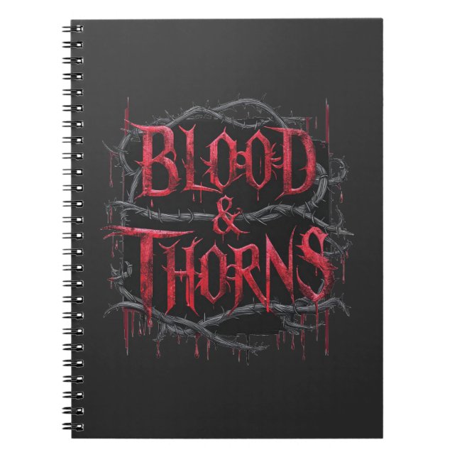 Gothic Design Blood & Thorns - Dunkel und Edgy Notizblock (Vorderseite)