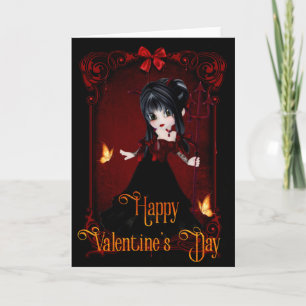 Gothic Devil Girl Happy Valentine's Day Card 1 Feiertagskarte