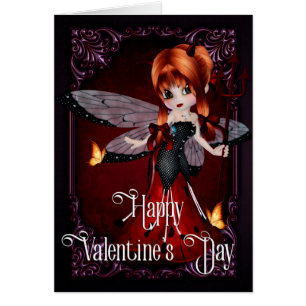 Gothic Devil Ladybug Happy Valentine's Day Card
