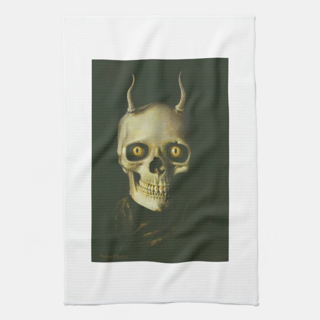 Gothic Devil Skull Kitchen Handtuch (Vertikal)