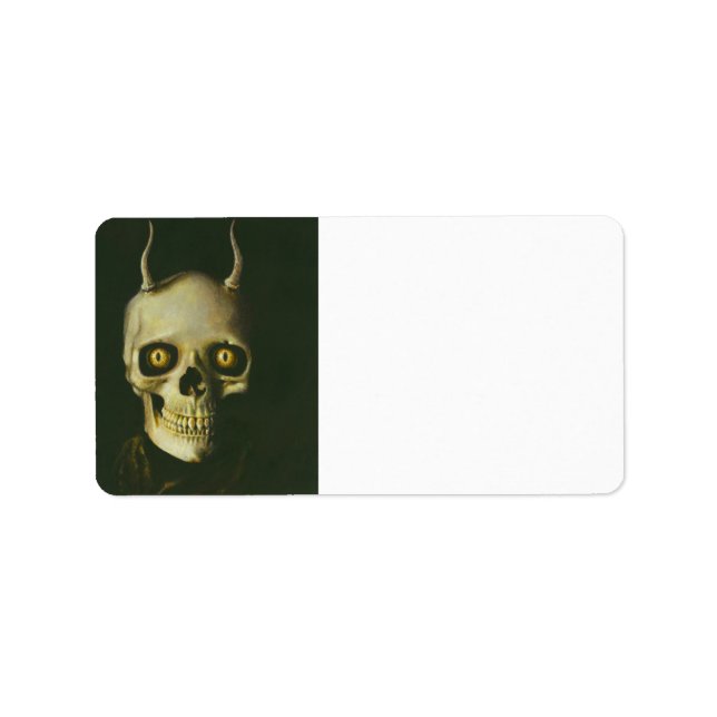 Gothic Devil Skull Lable Adressaufkleber (Vorne)