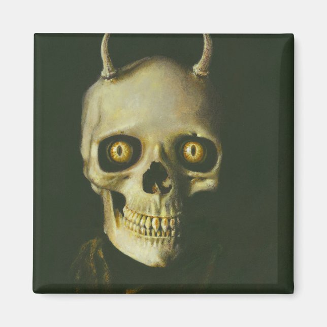 Gothic Devil Skull Magnet (Vorne)