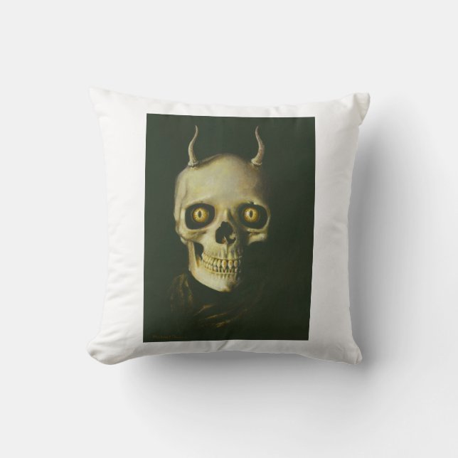 Gothic Devil Skull Pillow Kissen (Vorderseite)