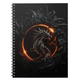 Gothic-Drache Sonnenfinsternis Schwarzes Notizbuch Notizblock