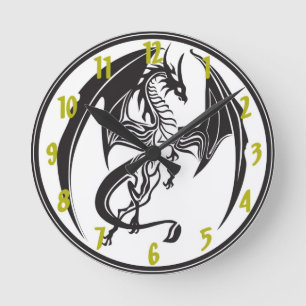 Gothic Dragon Clock Runde Wanduhr
