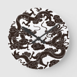 Gothic Dragon Clock Runde Wanduhr
