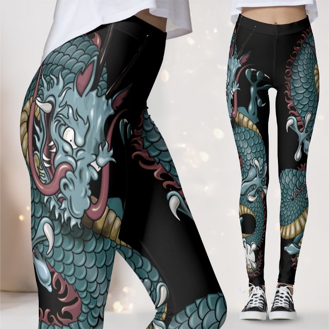 Gothic Dragon Tattoo on Black Leggings (Von Creator hochgeladen)