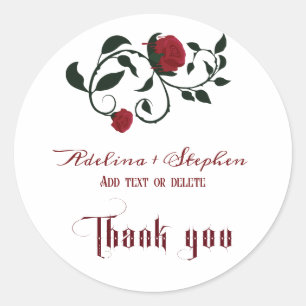 Gothic Dripping Bloody Rose Moody Wedding Runder Aufkleber