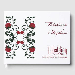 Gothic Dripping Rote Rosen Moody Wedding Gästebuch