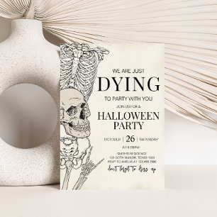 Gothic Dying to Party Skeleton Halloween-Party Einladung