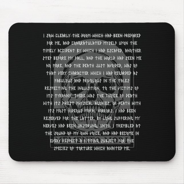 Gothic Edgar Allan E Memento Mori Skull Halloween  Mousepad (Vorne)