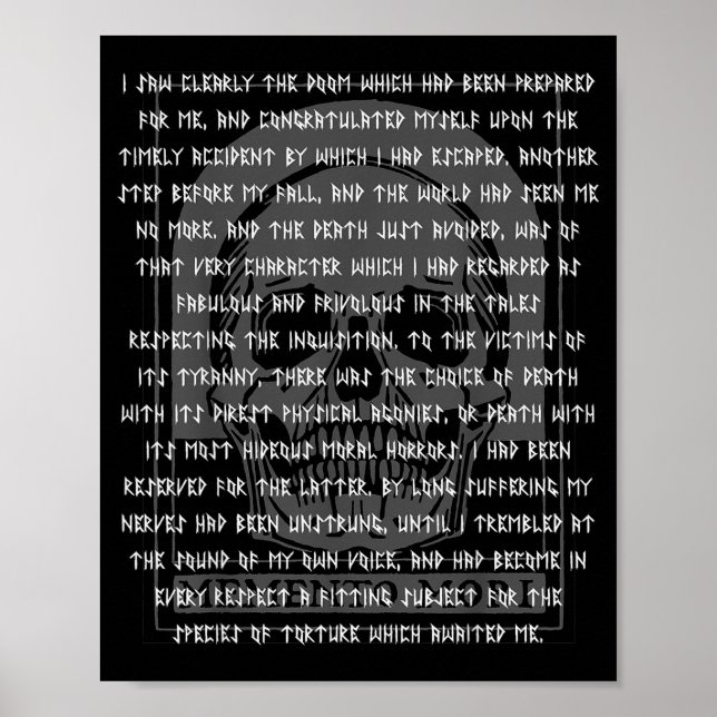 Gothic Edgar Allan E Memento Mori Skull Halloween  Poster (Vorne)