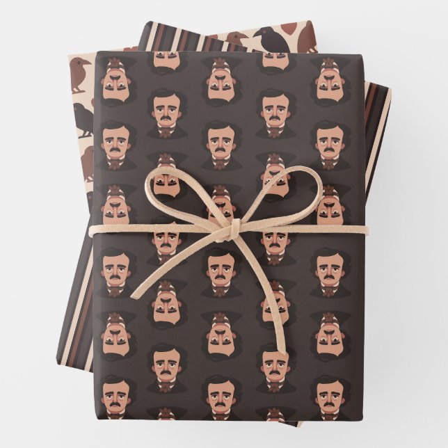 Gothic Edgar Allan Poe Wrapping Paper Set Geschenkpapier Set (Beispiel)