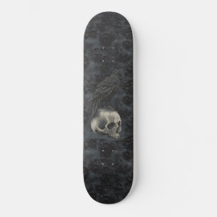 Gothic Edgar Poe Krähe Schädel Dunkel Skateboard