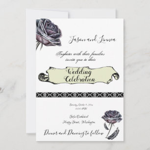 Gothic Eigenwillig Elegant Altenglisch Rose Vintag Einladung