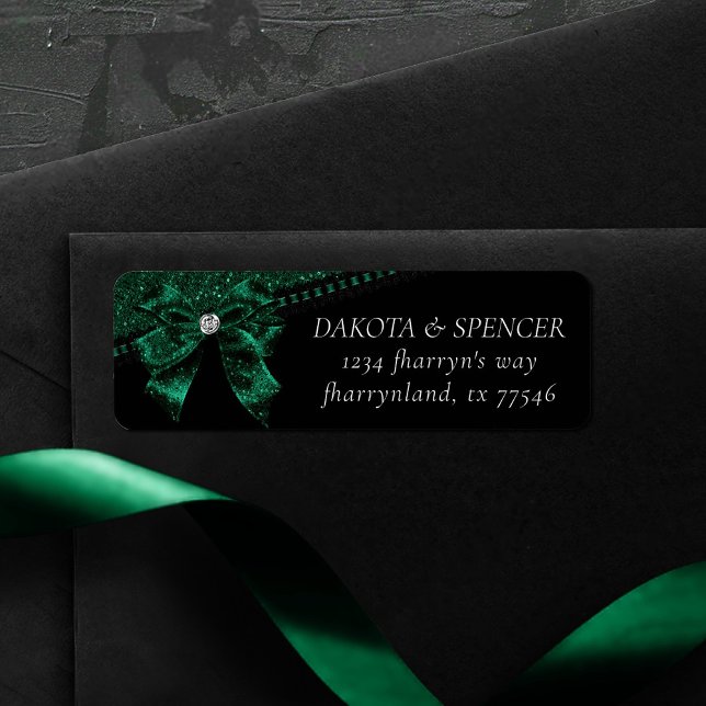 Gothic Elegance | Dark Emerald Green Bow Address (Von Creator hochgeladen)