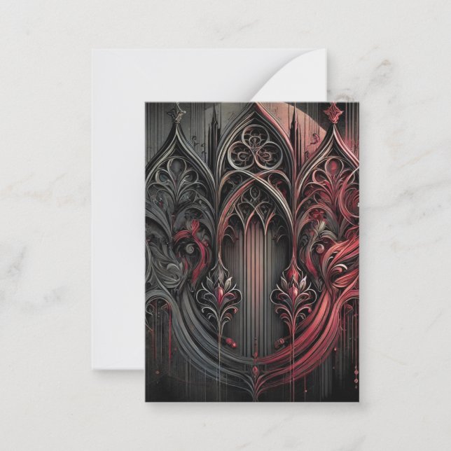 Gothic Elegance Flat Note Card Mitteilungskarte (Vorderseite)