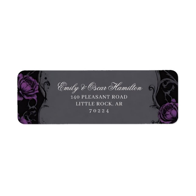 Gothic Elegance Purple Boho Rose Return Address (Vorne)