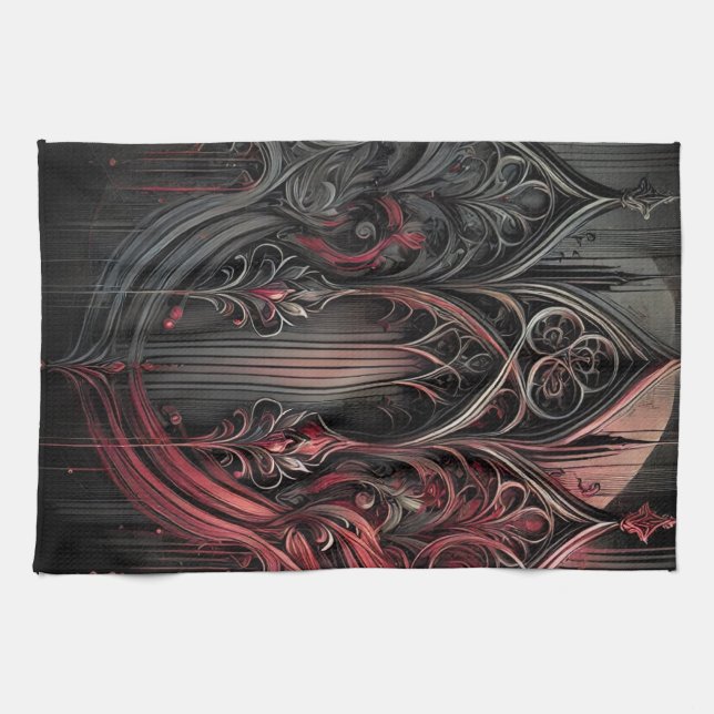 Gothic Elegance Table Zelt Sign Geschirrtuch (Horizontal)